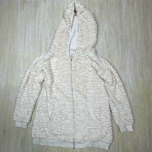 Soft Surroundings Ivory Novella Teddy Fuzzy Soft Zip Tunic Sweater Jacket XS - Picture 16 of 16